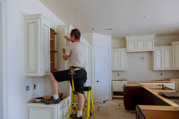 Kitchen island installation in Florence by JMT Kitchen Cabinet
